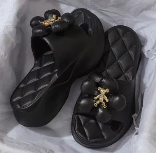 High Platform Slippers Solid Color Thick Sole Sandals