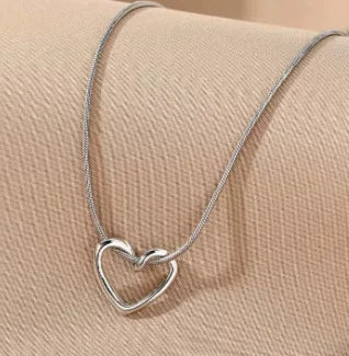 Hollow Love Heart Pendant Necklace