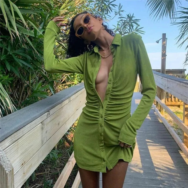 Ruched Shirt Dresses