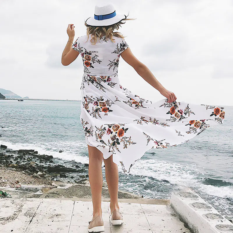 LIVA Chiffon Split Maxi Dress for Beach Wear