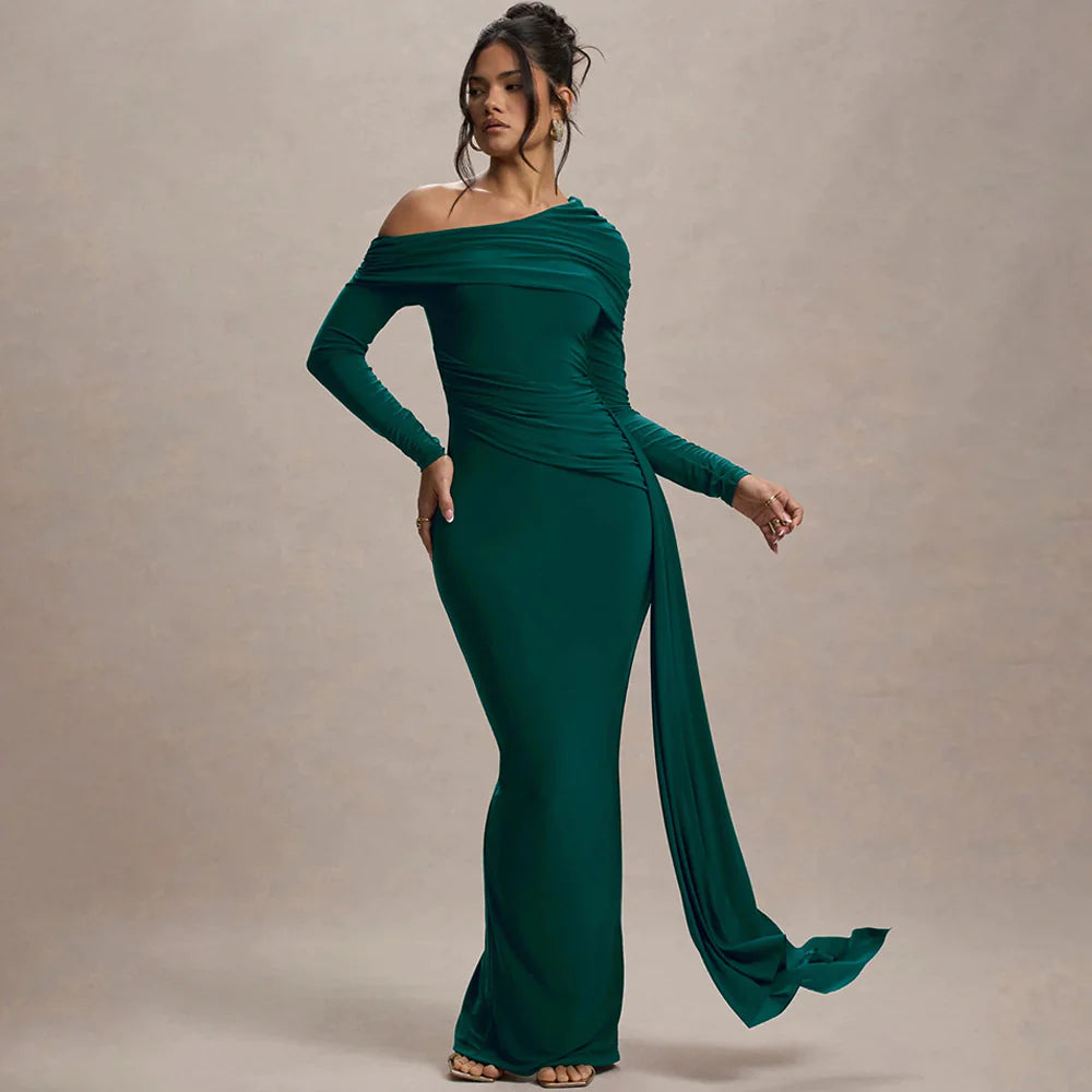 Pleated Ribbon Sheath Dress