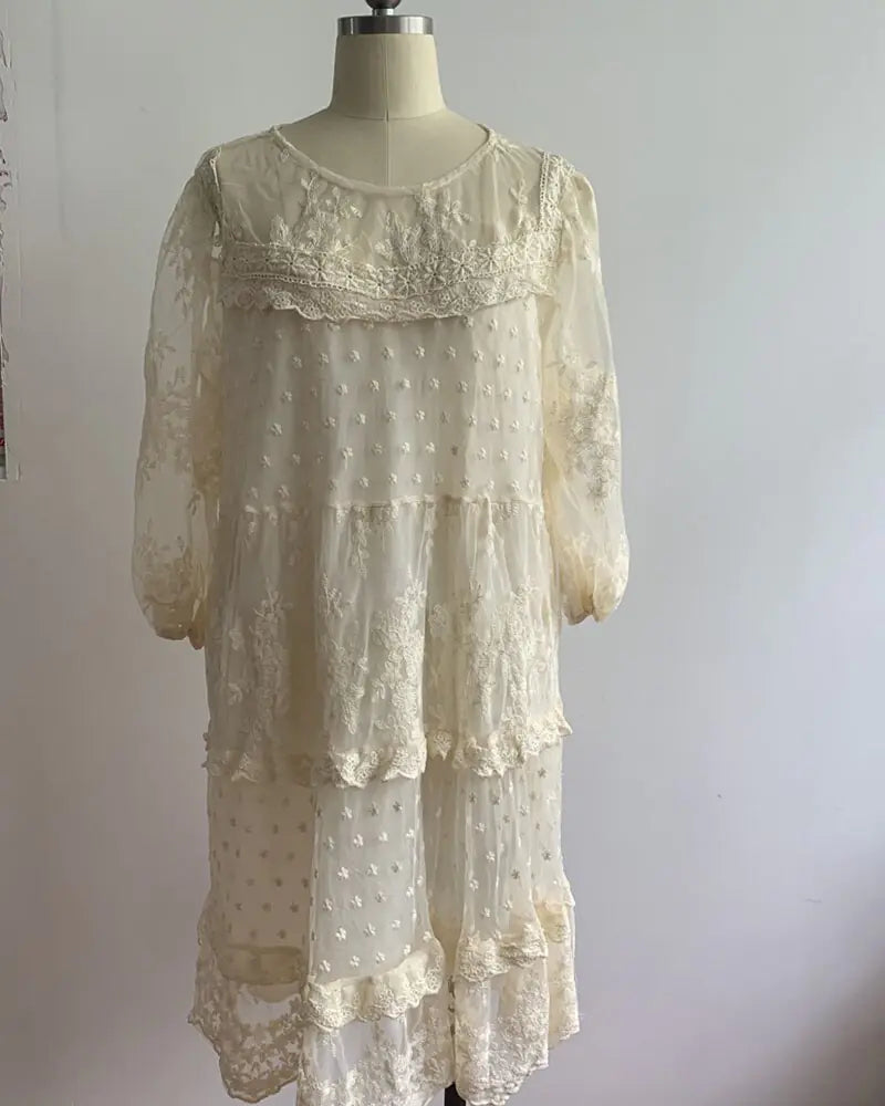 Elegant Summer Casual Lace Knee-Length Dress