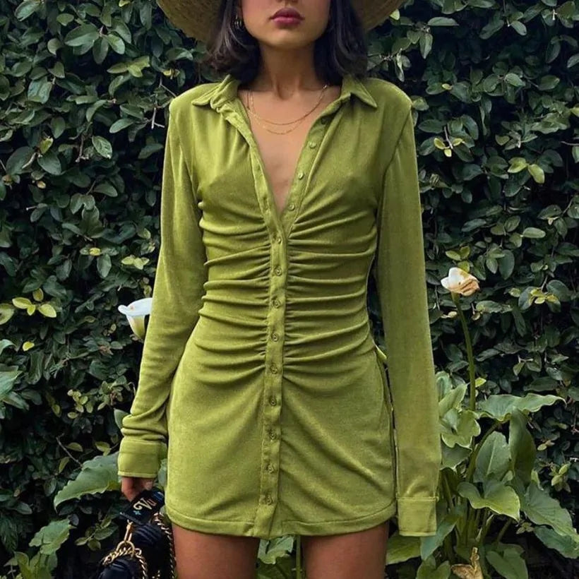 Ruched Shirt Dresses