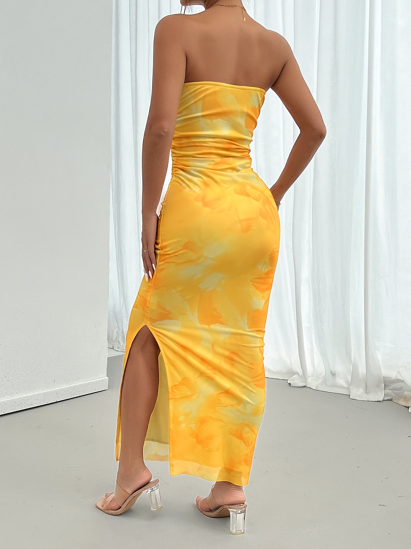 Floral Print Off-Shoulder Bodycon Maxi Dress