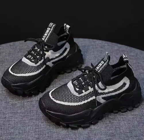 Colorblock Knitted Sneakers for Women