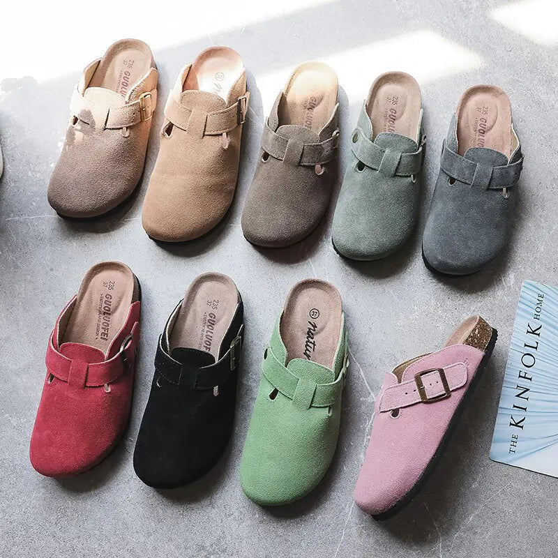 Baotou Closed Toe Cork Slippers
