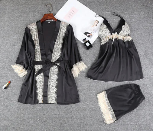 Lace Satin Pajamas Sets