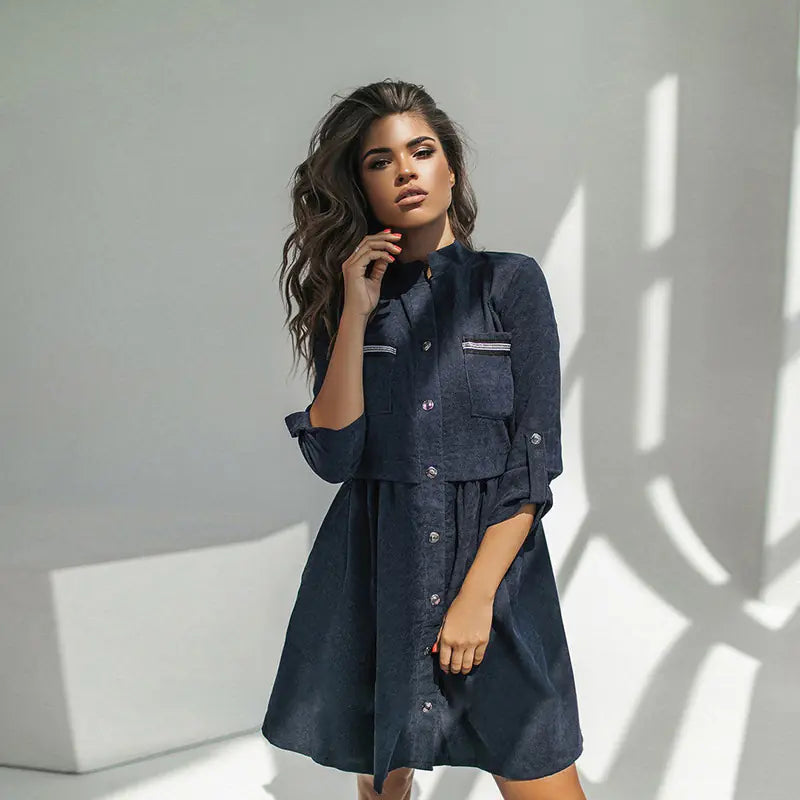 Casual Women's Single Breasted Dress