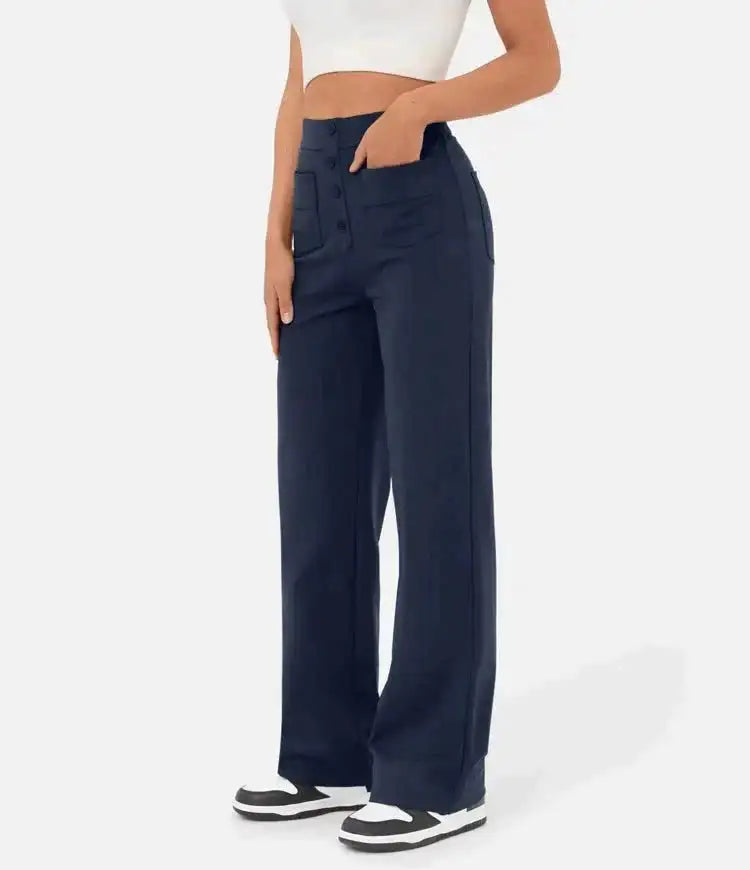 Elisa - Hög midja elastiska casual broek