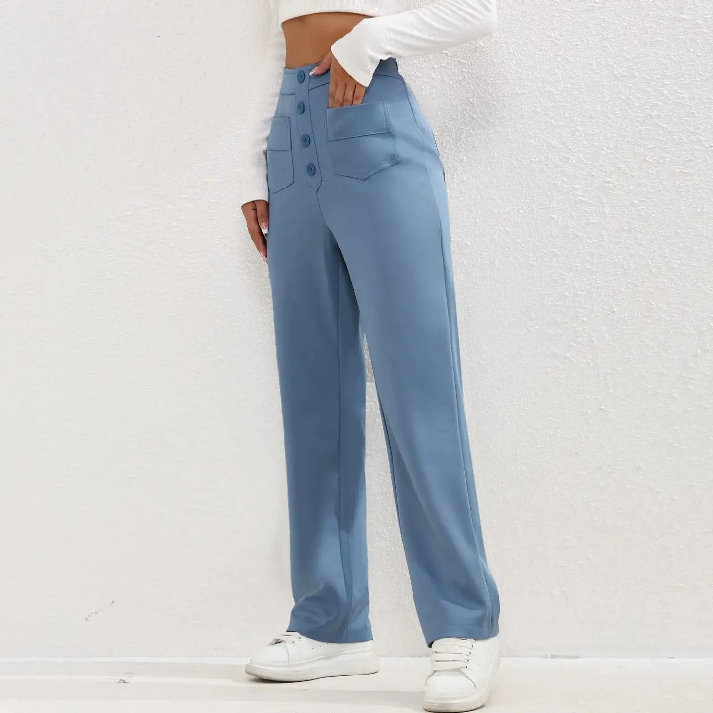 Elisa - Hög midja elastiska casual broek
