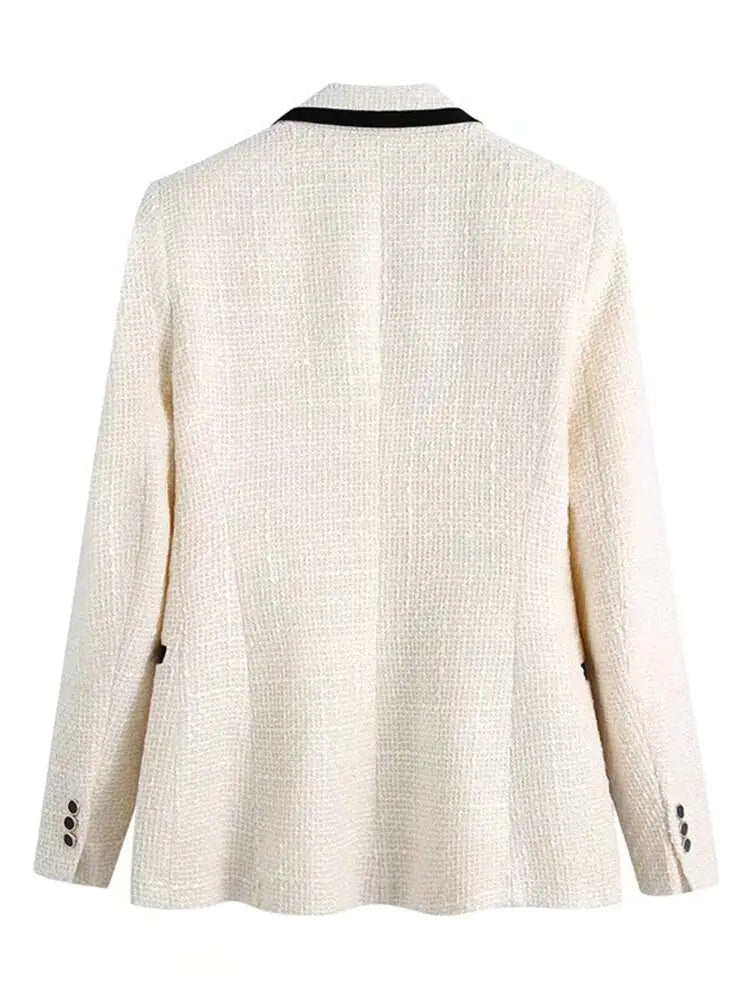 Textured Breasted Blazer