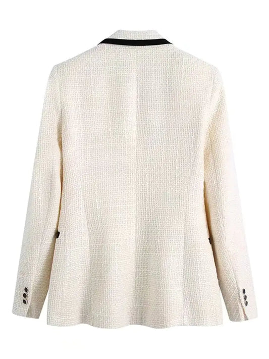 Textured Breasted Blazer