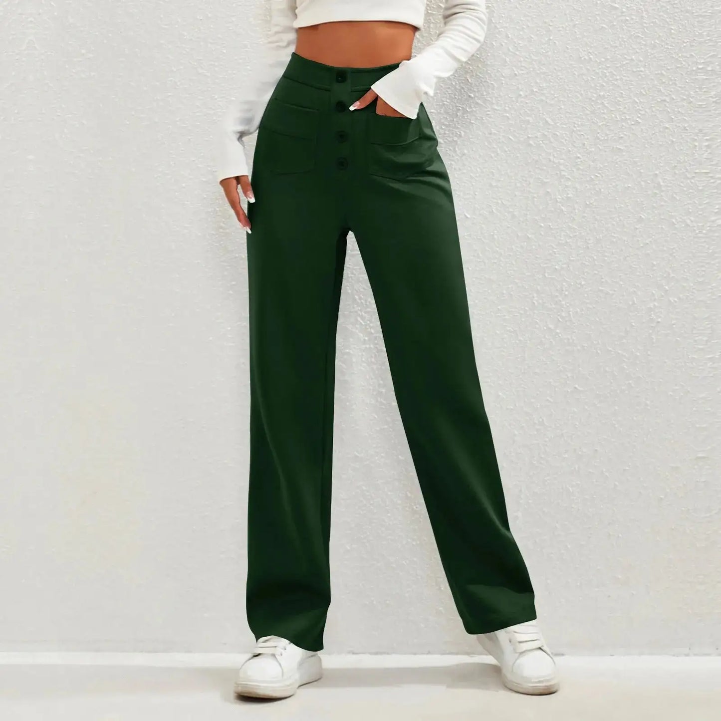 Elisa - Hög midja elastiska casual broek