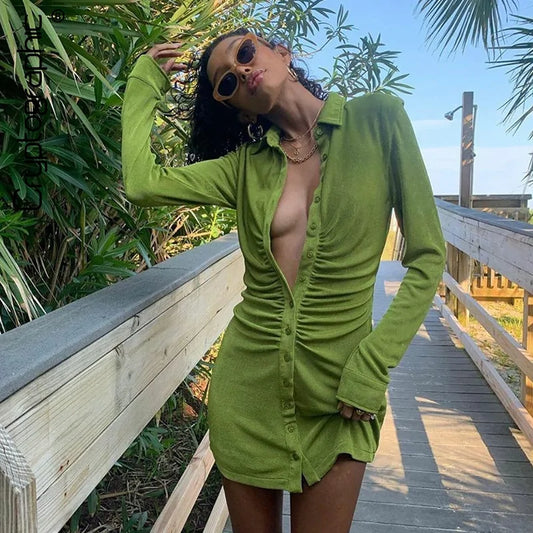 Ruched Shirt Dresses