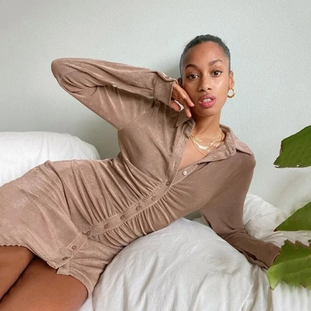 Ruched Shirt Dresses