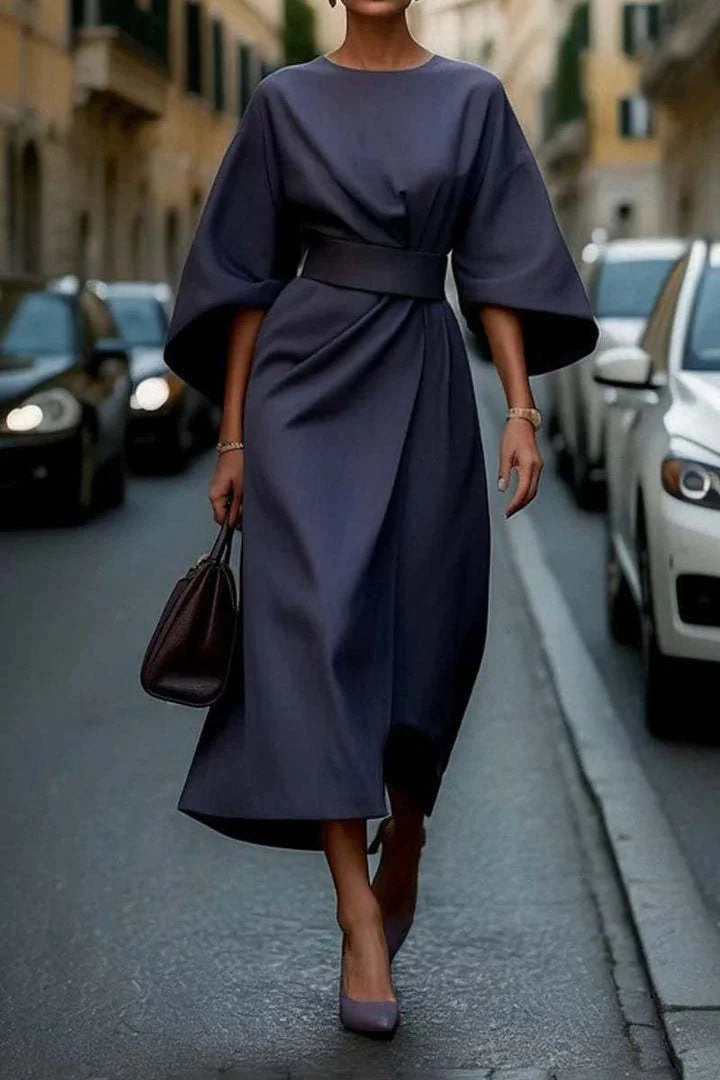 Oversized Sleeve Midi Dress