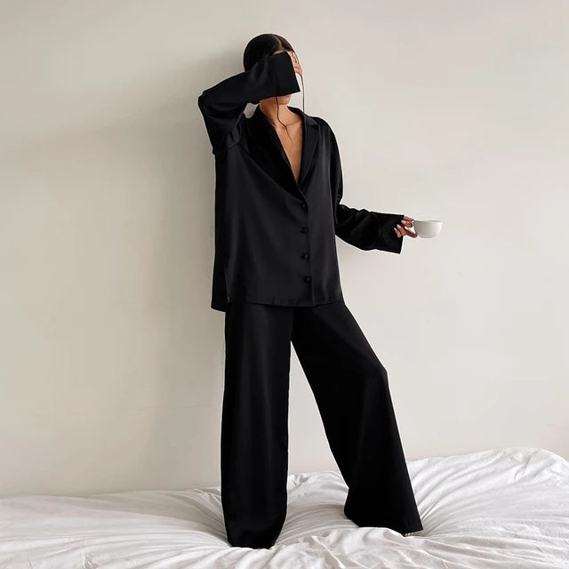 Oversized Silky Satin Sleepwear