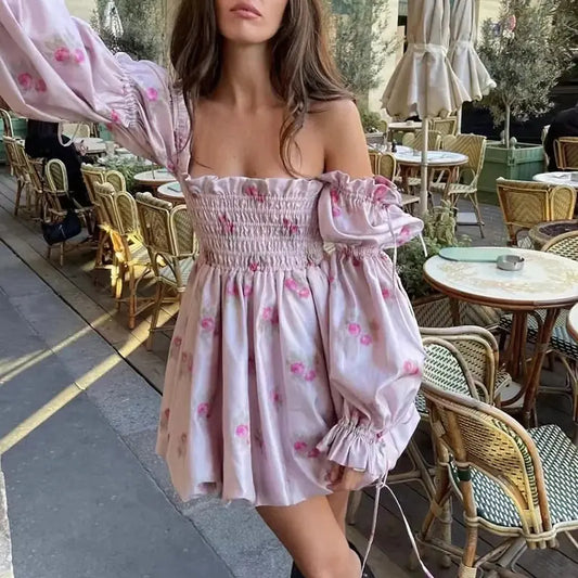 2024 Summer Elegant Off-Shoulder Floral Dress