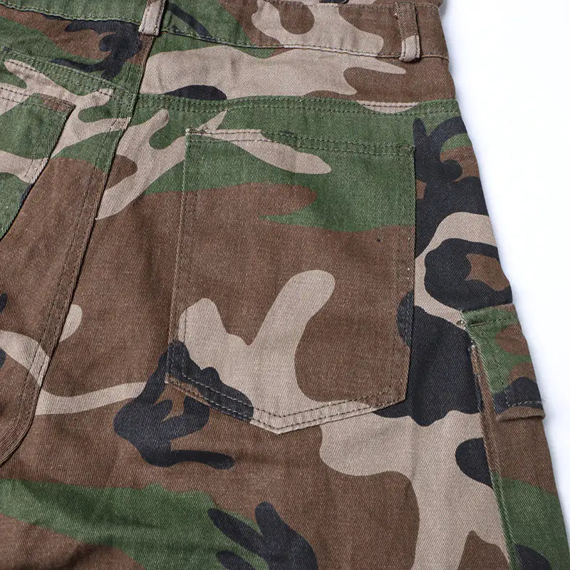 Brielle Camouflage Cargo Denim Jumpsuit