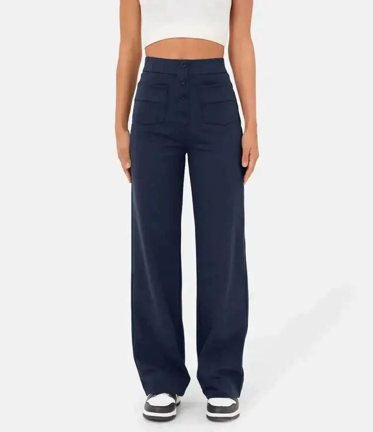 Elisa - Hög midja elastiska casual broek