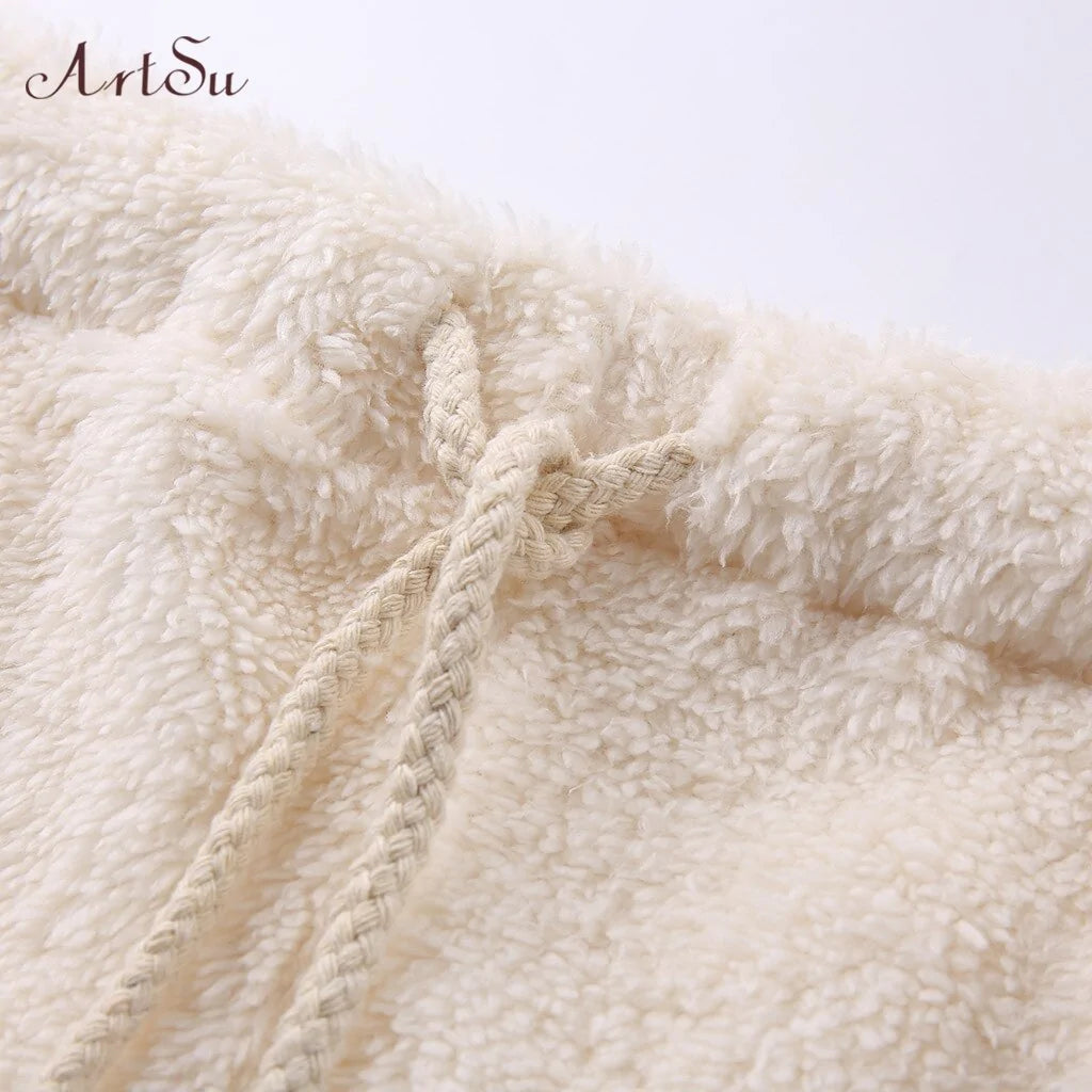 Casual Solid Teddy Cardigan Coat