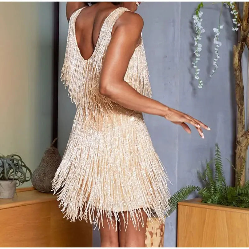 Sexy Fringed Sequin Feather