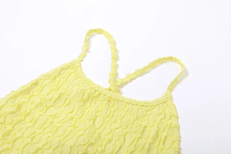 Summertime Textured Strap Maxi Dress