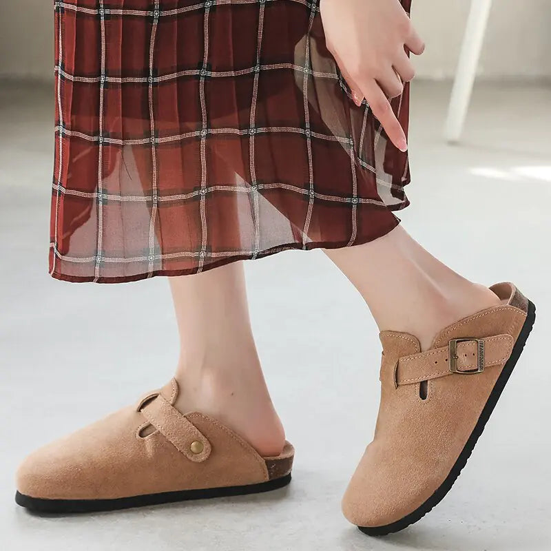 Baotou Closed Toe Cork Slippers