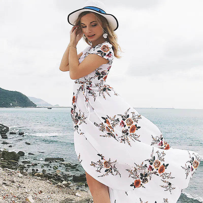 LIVA Chiffon Split Maxi Dress for Beach Wear