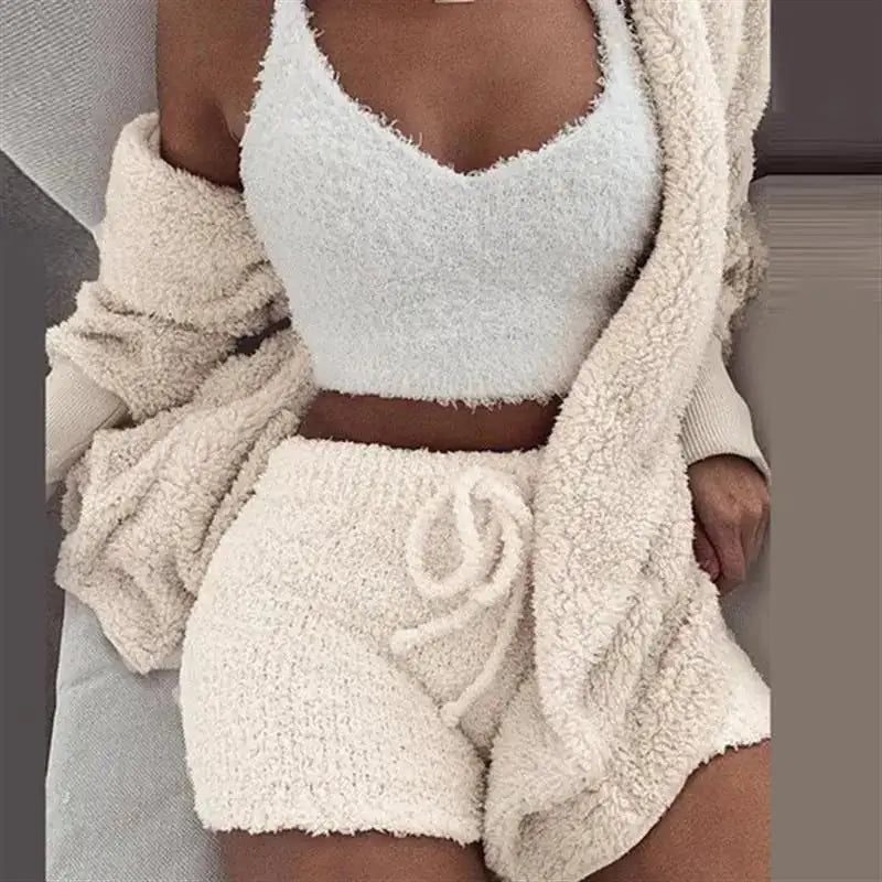 Fluffy Knit Hooded