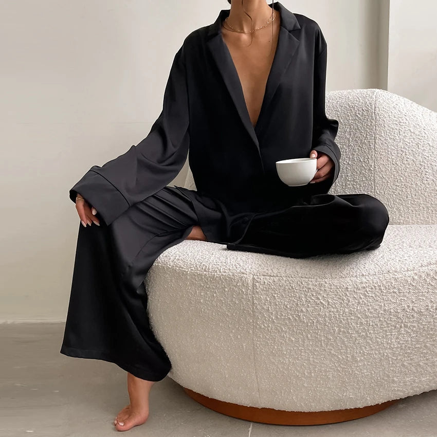 Oversized Silky Satin Sleepwear