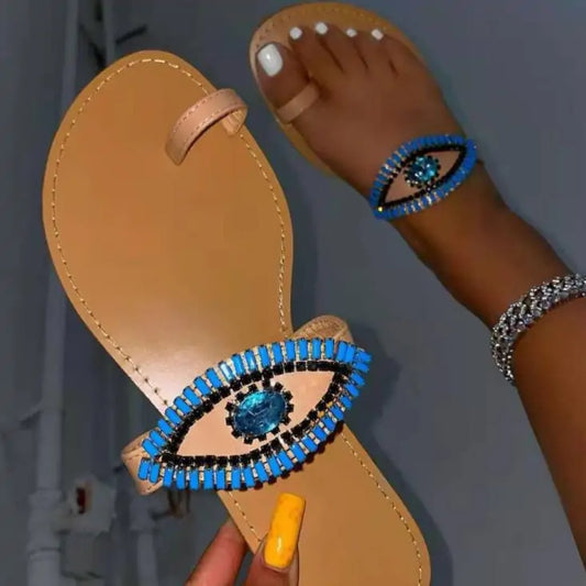 Luxe Rhinestone Beach Sandals