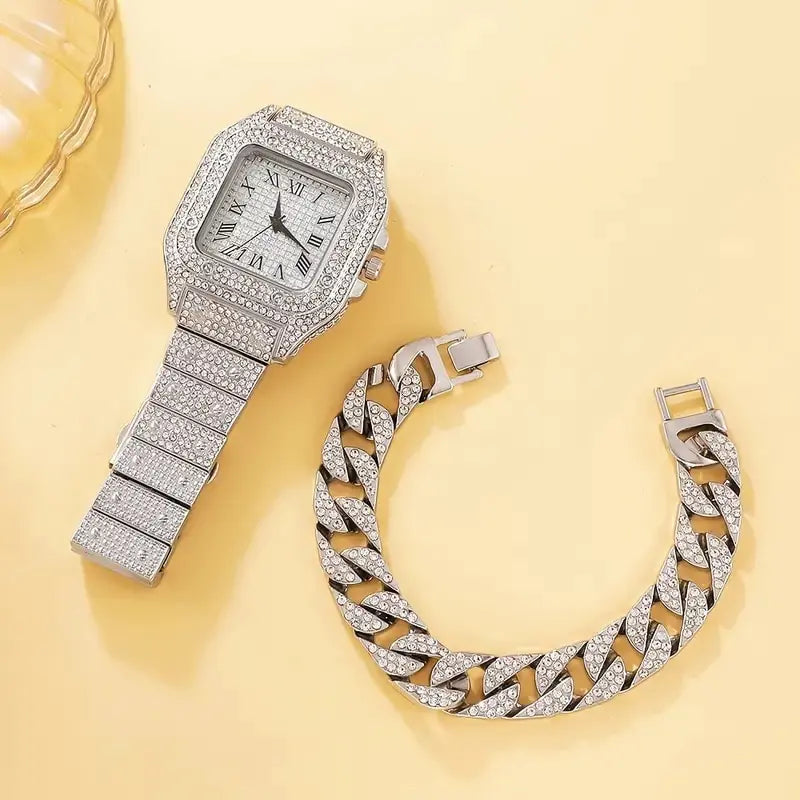 2Pcs Set Diamond Watches
