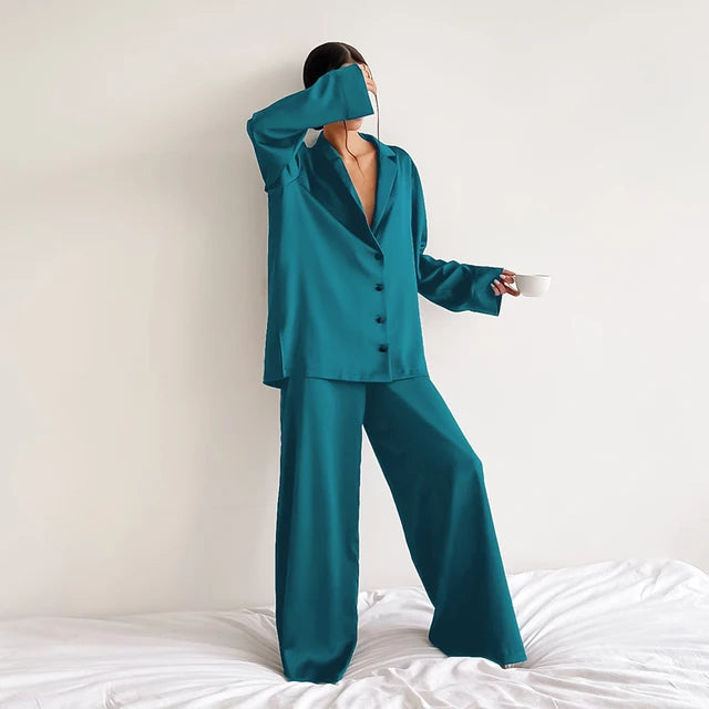 Oversized Silky Satin Sleepwear