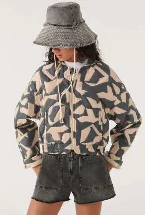 Geometric Print Short Jacket