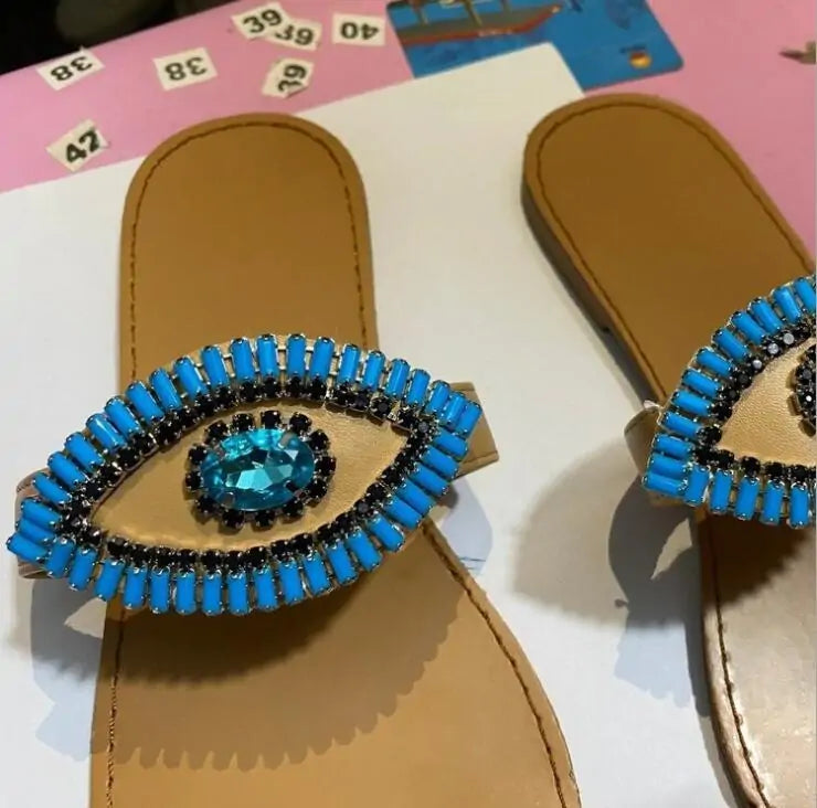 Luxe Rhinestone Beach Sandals