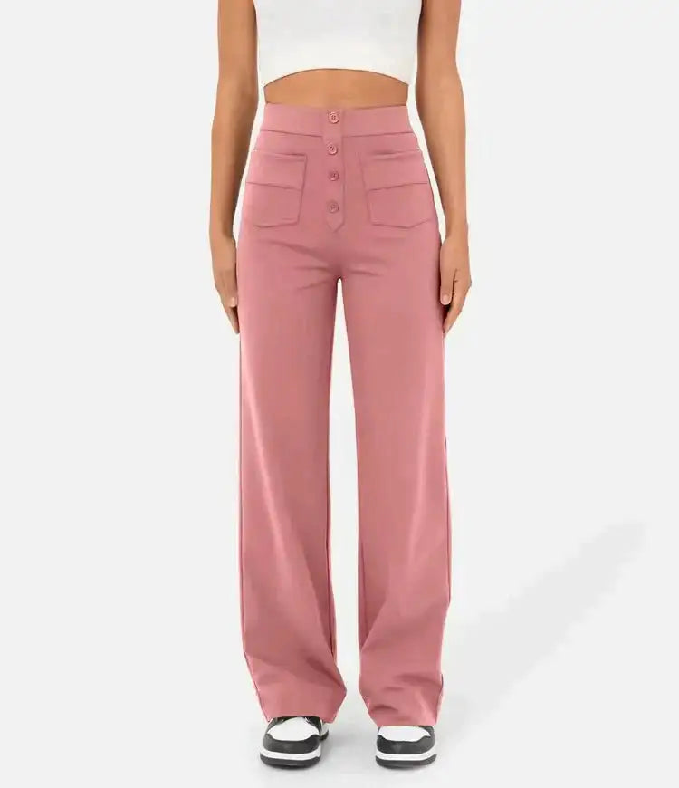 Elisa - Hög midja elastiska casual broek