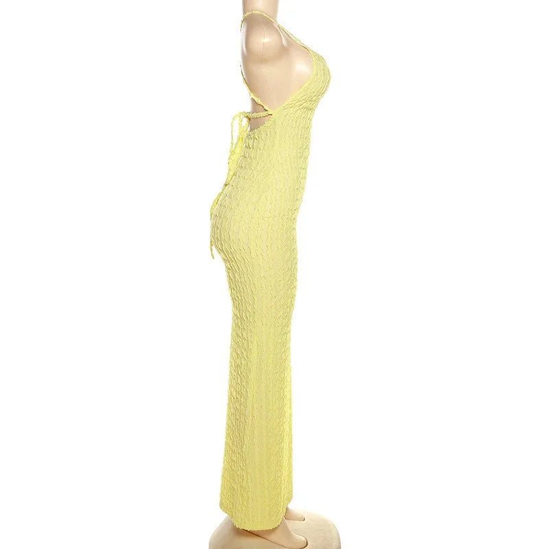 Summertime Textured Strap Maxi Dress