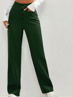 Elisa - Hög midja elastiska casual broek