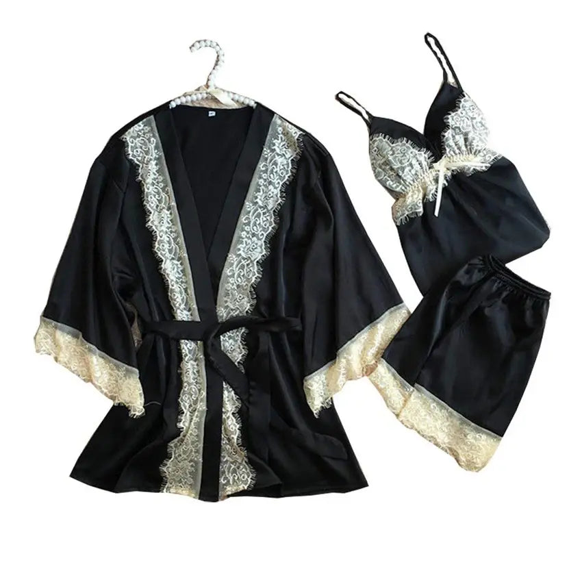 Lace Satin Pajamas Sets
