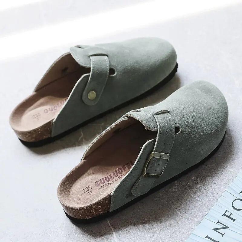 Baotou Closed Toe Cork Slippers