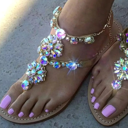 GlimmerStep Rhinestone Sandals
