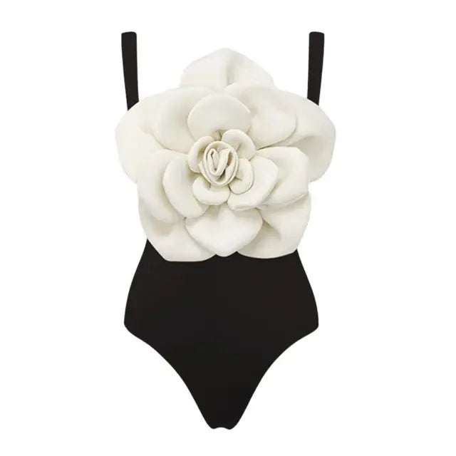 Retro Floral One Shoulder Swimsuit