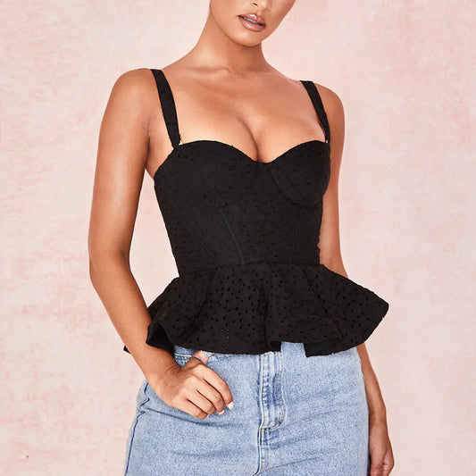 Ruffled Strapless Camisole Top with Ruffles