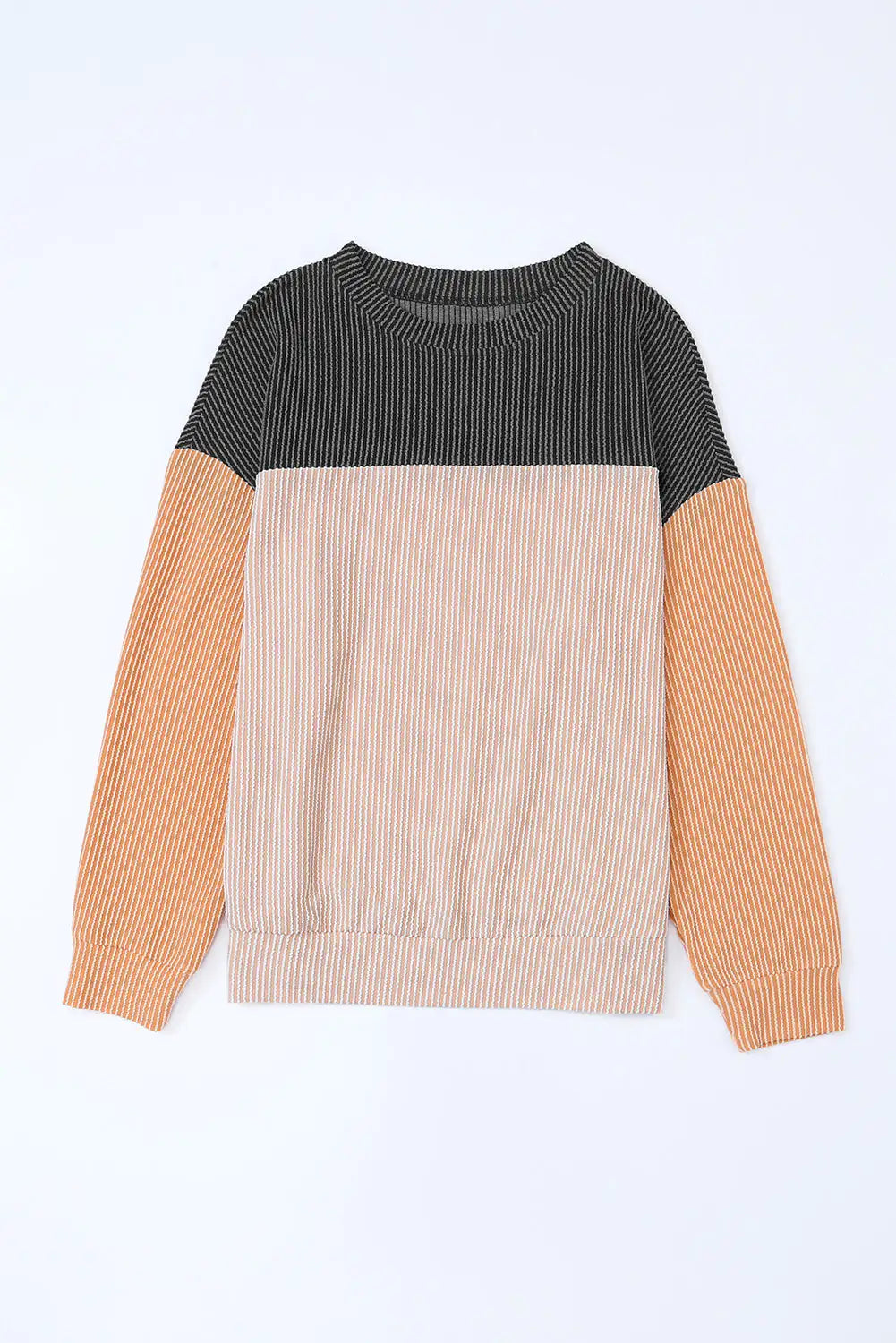 Block Corduroy Long Sleeve Top