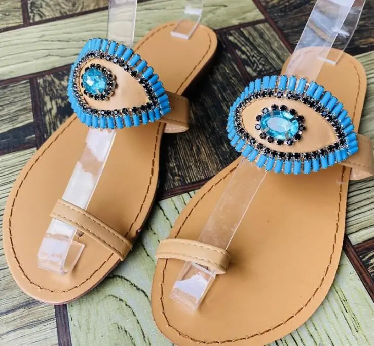 Luxe Rhinestone Beach Sandals