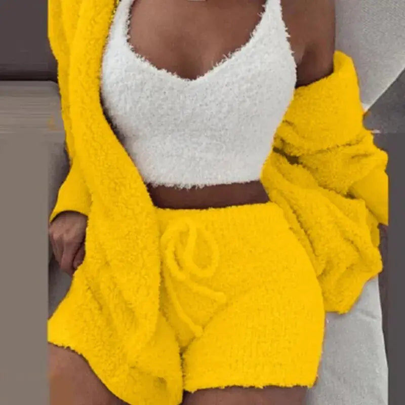 Fluffy Knit Hooded