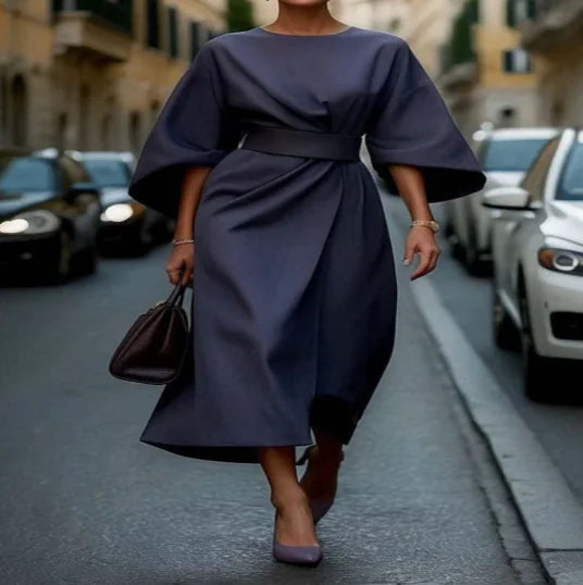 Oversized Sleeve Midi Dress