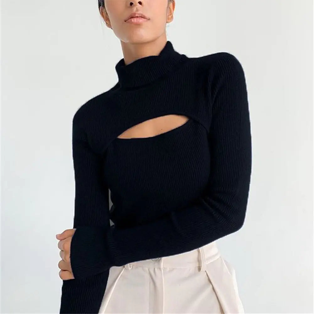 Turtleneck Long Sleeve Vintage Pullover