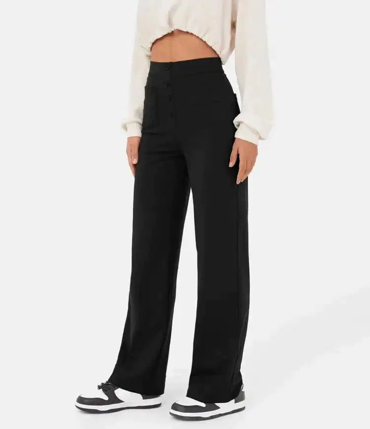 Elisa - Hög midja elastiska casual broek